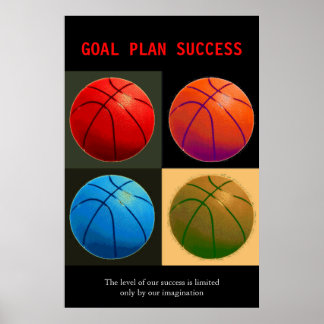Affiche Objectif Plan Succès Basket-ball Sport Pop Art
