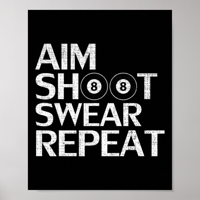 Affiche Objectif Tir Sweat Répéter Drôle Billard Cadeau Po (Devant)