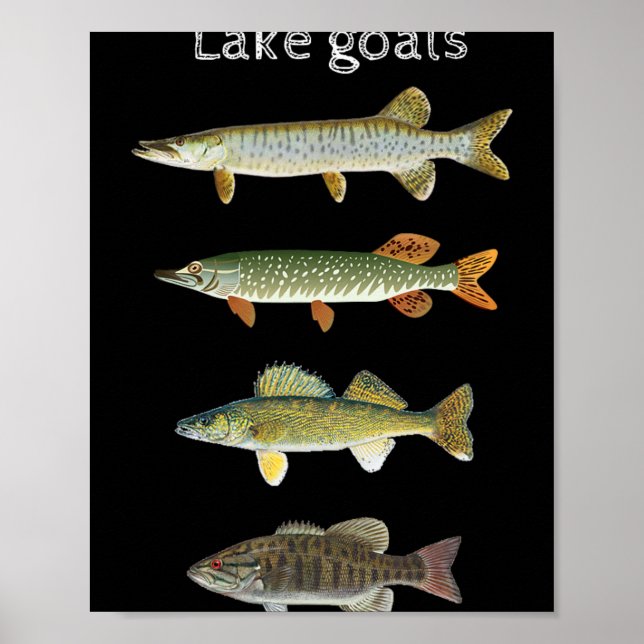 Affiche Objectifs de lac Pêche Musky Brochet Doré Petite B (Devant)
