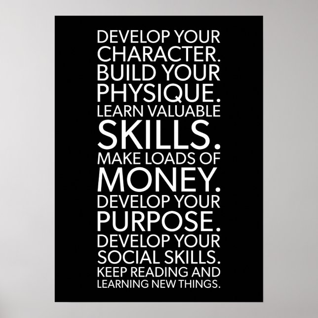 Affiche Objectifs de vie pour le bonheur et la réussite (Devant)