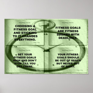 Affiche Objectifs Fitness Collage dans le temps