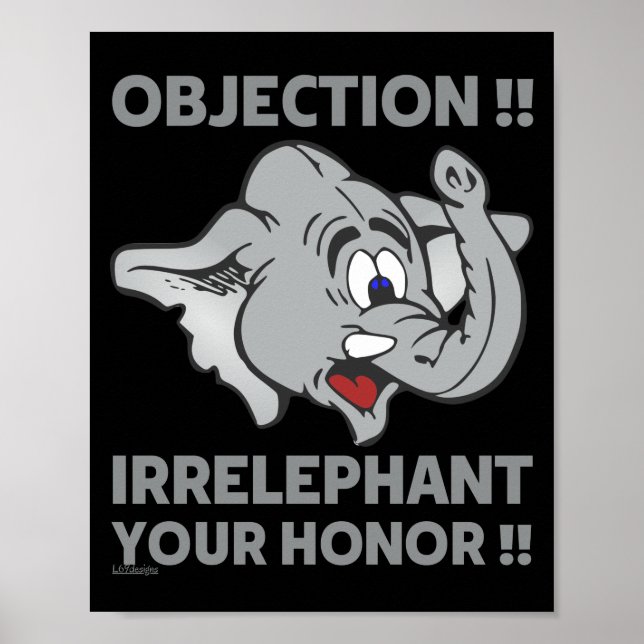 AFFICHE OBJECTION ! IRRELEPHANT YOUR HONOR !               (Devant)