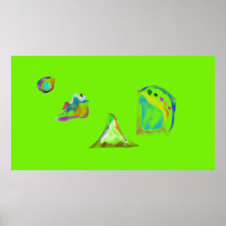 Affiche Objets Abstraits Simples Vert Clair