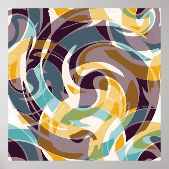 Affiche objets géométriques Abstraits graffiti grunge effe (Devant)