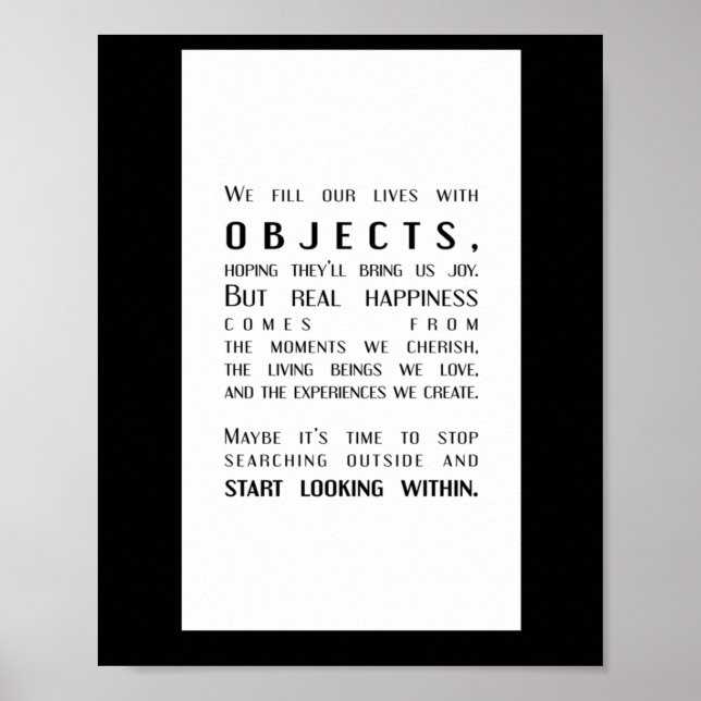 Affiche Objets Vs. Intérieur Joignez Un Changement En Pers (Devant)