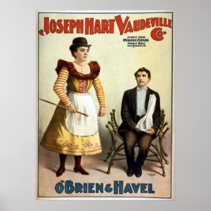 Affiche "O'Brien et Havel" Vintage Vaudeville