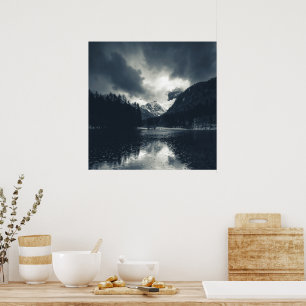 Affiche Obscurité et pluie à Zgornje Jezersko, Slovénie