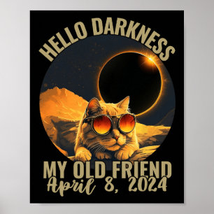 Affiche Obscurité Mon Vieux Chat Ami Avec Éclipse Solaire