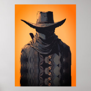 Affiche Obscurité sombre Cowboy Outlaw Mur Art Imprimer