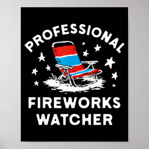 Affiche Observateur de feux d'artifice professionnel drôle