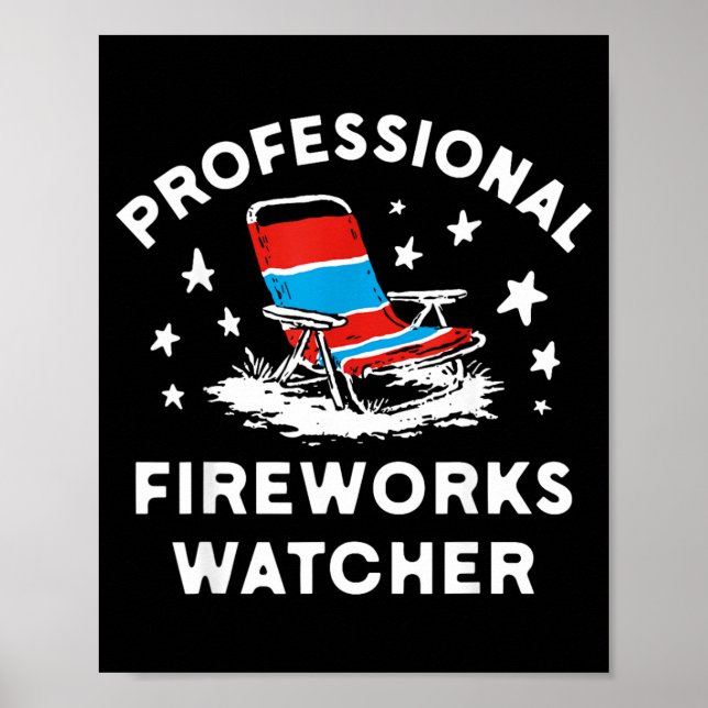 Affiche Observateur de feux d'artifice professionnel drôle (Devant)