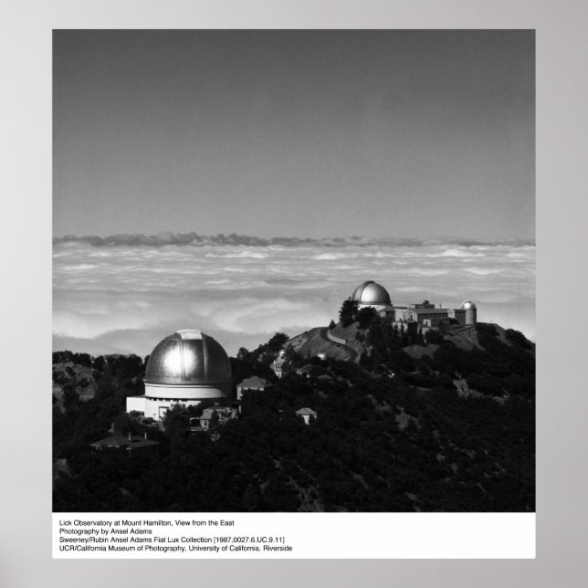 Affiche Observatoire Lick à Mount Hamilton par Ansel Adams (Devant)