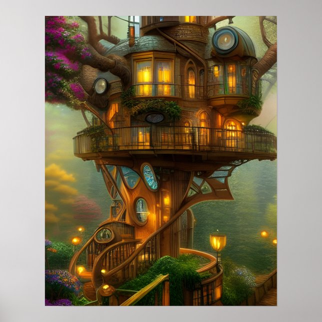 Affiche Observatoire Steampunk Treehouse (Devant)