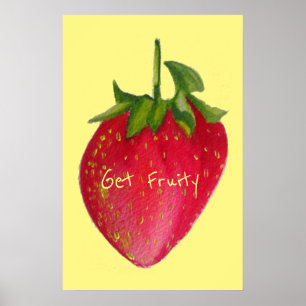 Affiche Obtenez à slogan fruité l'art de bruit juteux de