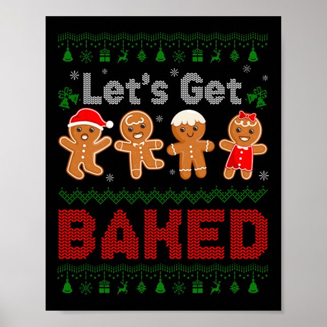 Affiche Obtenons Baked Cookie Baking Team Gingerbread Chri (Devant)