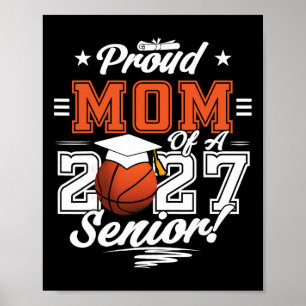 Affiche Obtention du diplôme 2026 Maman fière d'un baskett