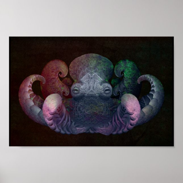 Affiche Obtopus composite couleur foncé fractée (Devant)