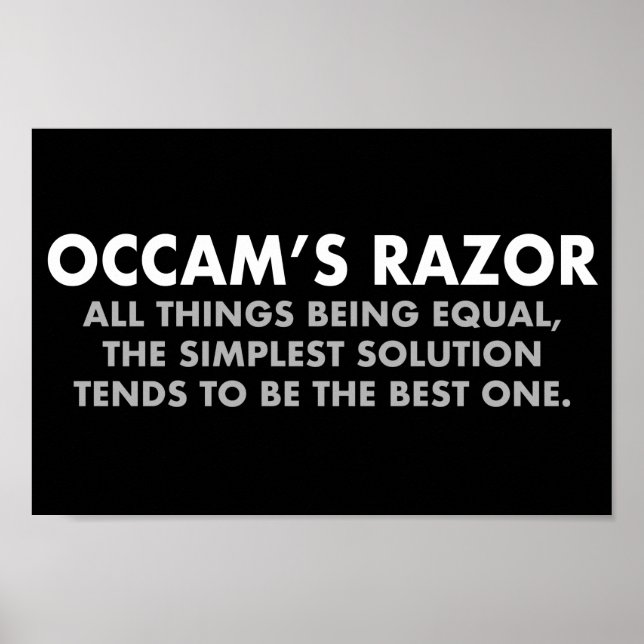 Affiche Occam Razor Definition Science Classroom (Devant)
