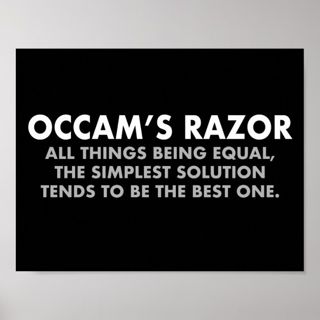 Affiche Occam Razor Definition Science Classroom (Devant)