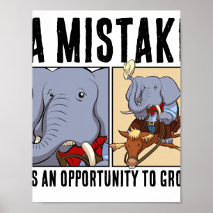 Affiche Occasion drôle d'éléphant pour grandir de manière