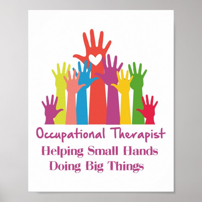 Affiche Occupational Therapist Helping Small Hands Doing (Devant)
