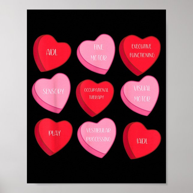 Affiche Occupational Therapy Heart Candy Valentine Day Ot  (Devant)