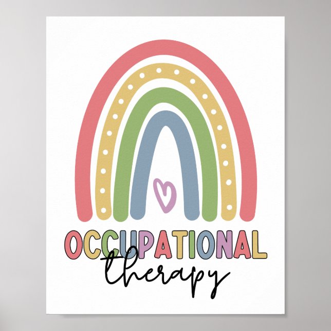 Affiche Occupational Therapy OT Therapist Rainbow (Devant)