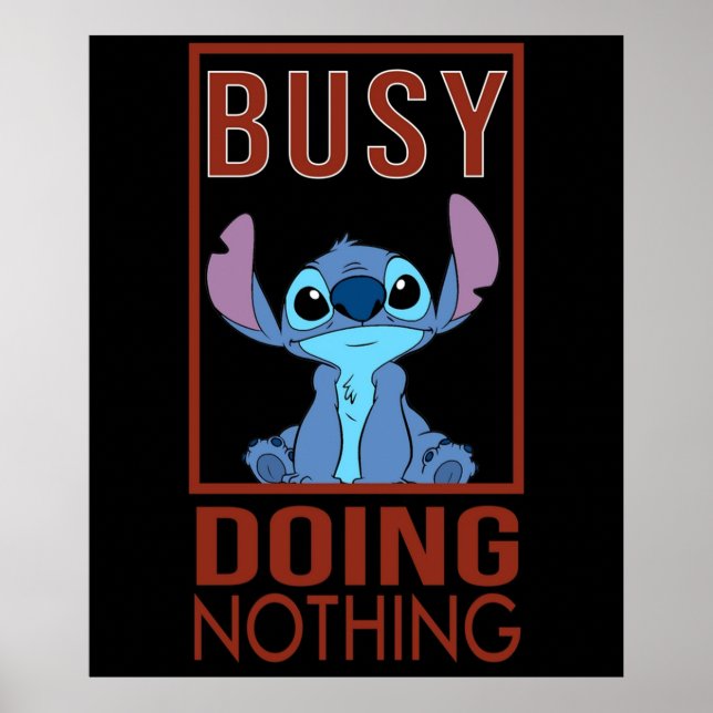 Affiche Occupé Ne rien faire de Stitch Meilleur cadeau pou (Devant)