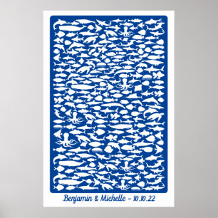 Affiche Océan - 250 Signature Livre d'Invité Alternative