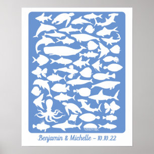 Affiche Océan - 50 Signature Livre d'invité Alternative
