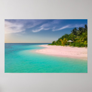 Affiche Océan aigue-marine Plage tropicale Scénique