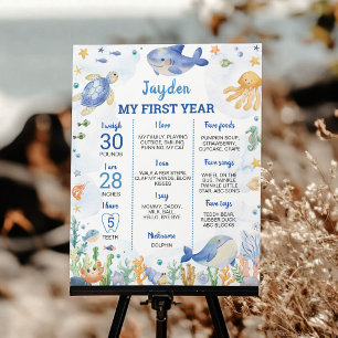 Affiche Ocean Animals Boy Under the Sea Anniversaire Jalon