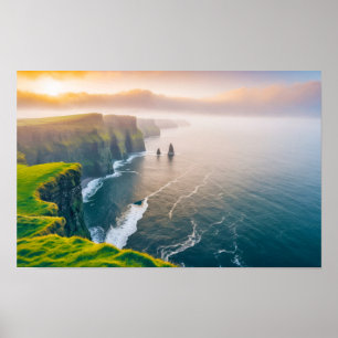 Affiche Océan Atlantique Mer Nature Eau Bleue Vue aérienne