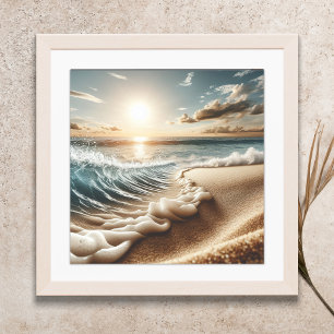 Affiche Ocean Beach Scene Coastal Sunset Wall Art