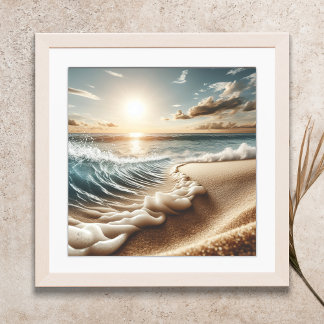 Affiche Ocean Beach Scene Coastal Sunset Wall Art