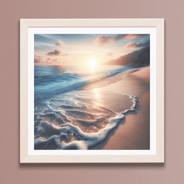 Affiche Ocean Beach Scene Coastal Sunset Wall Art (Créateur téléchargé)
