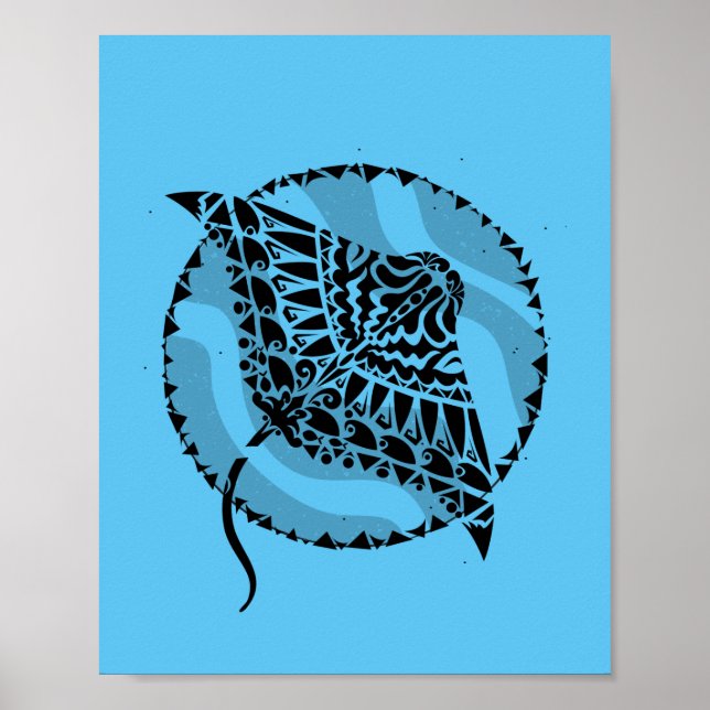 Affiche Ocean Blue Manta Ray (Devant)