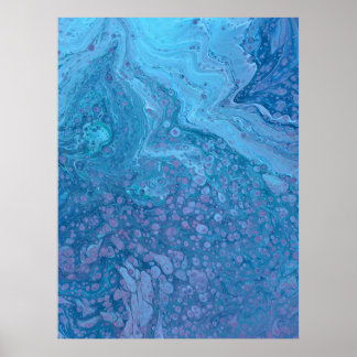 Affiche Ocean Breeze 3 Soft Blue Purple Abstract Art Print