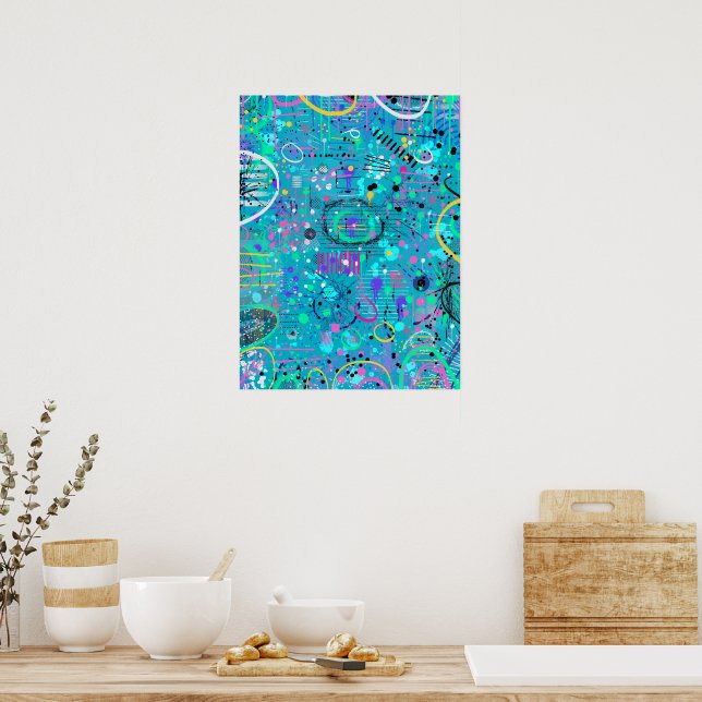 Affiche Ocean Bubbles: Maximalist Art (Cuisine)