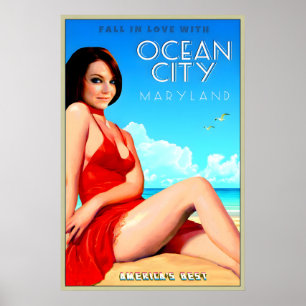 Affiche Ocean City Maryland Meilleure Plage de Voyage