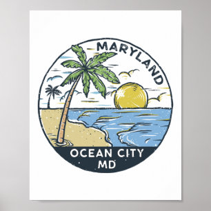 Affiche Ocean City Maryland Vintage