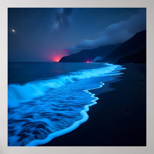 Affiche "Océan de Lumière : Rêves bioluminescents" (Devant)