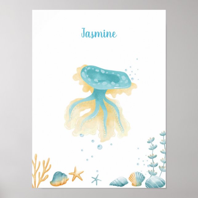 Affiche Ocean Dreams Discovery Jellyfish Personnalisable (Devant)