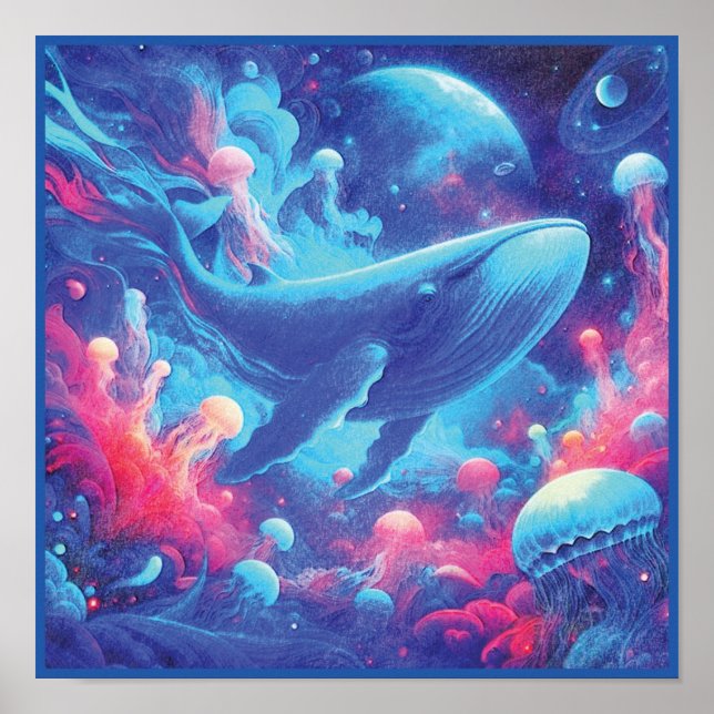 Affiche Ocean Dreams Psychedelic Whale (Devant)