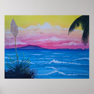 Affiche Océan du coucher du soleil
