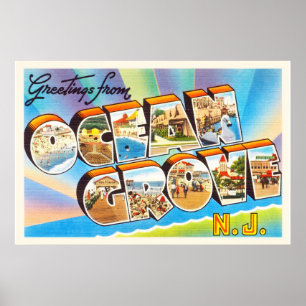 Affiche Ocean Grove New Jersey NJ Vintage voyage