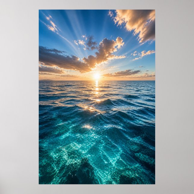 Affiche Océan Horizon Doré (Devant)