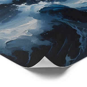 Affiche Océan orageux Art de paysage marin abstrait