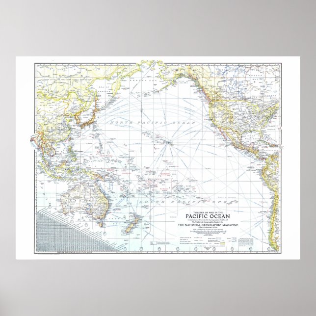 Affiche " Océan Pacifique : 1942 Le théâtre de guerre... (Devant)