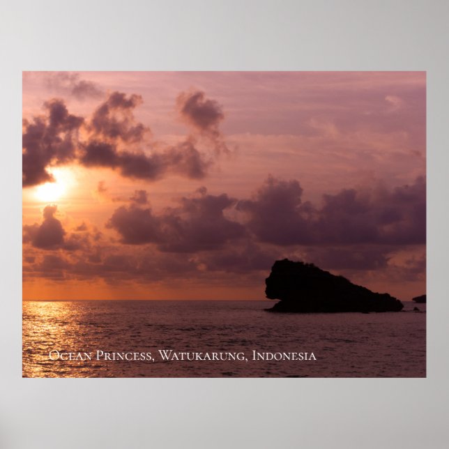 Affiche Ocean Princess Rocks Sunset Sky Twilight (Devant)